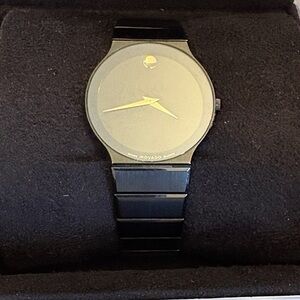 Movado Black and Gold Men's Watch